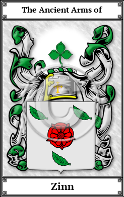 Zinn Family Crest Download (JPG)  Book Plated - 150 DPI