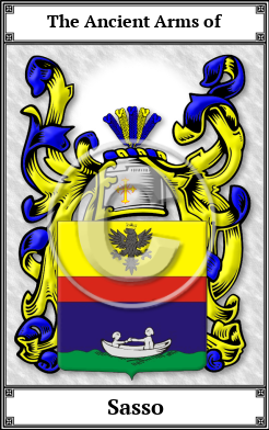 Sasso Family Crest Download (JPG) Book Plated - 600 DPI
