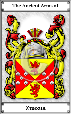 Zuazua Family Crest Download (JPG)  Book Plated - 150 DPI