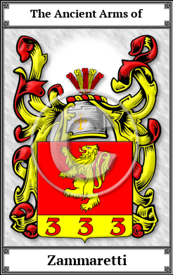 Zammaretti Family Crest Download (JPG)  Book Plated - 150 DPI