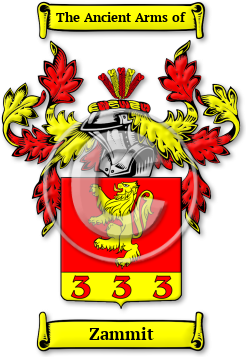 Zammit Family Crest Download (jpg) Legacy Series - 150 DPI