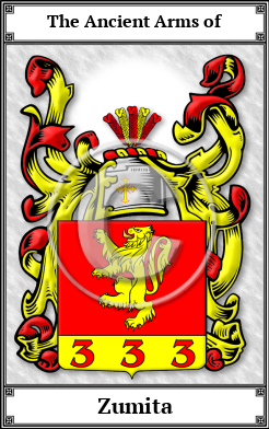 Zumita Family Crest Download (JPG)  Book Plated - 150 DPI