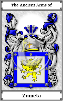 Zumeta Family Crest Download (JPG) Book Plated - 600 DPI