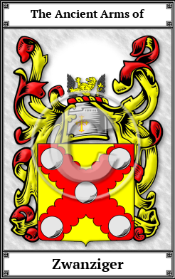 Zwanziger Family Crest Download (JPG)  Book Plated - 150 DPI