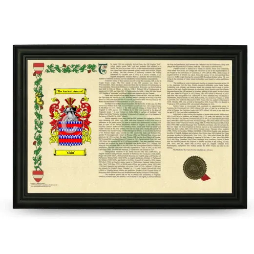 'shin' Armorial Landscape Framed - Black