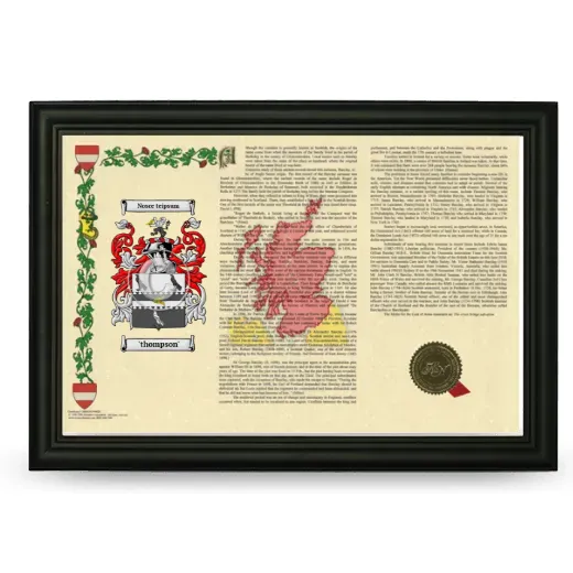'thompson' Armorial Landscape Framed - Black