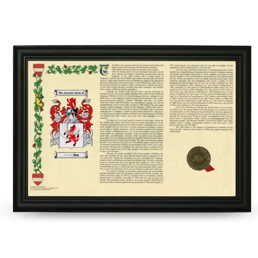 -'-----fox Armorial Landscape Framed - Black