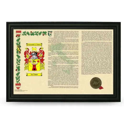 La Torre Armorial Landscape Framed - Black