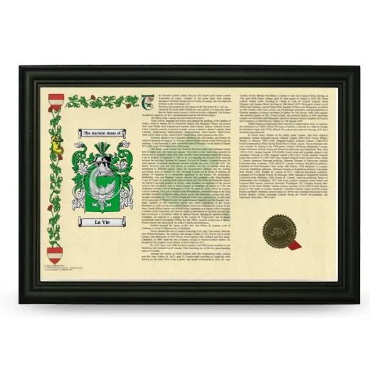 La Vie Armorial Landscape Framed - Black