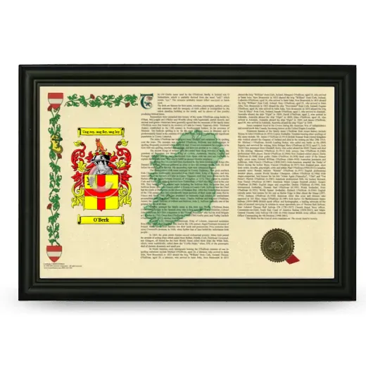 O'Berk Armorial Landscape Framed - Black