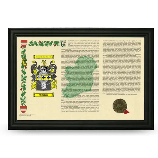 O'Bolger Armorial Landscape Framed - Black