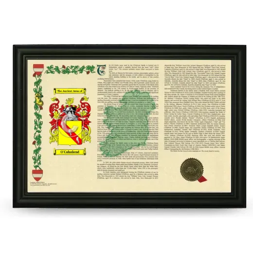 O'Cahaland Armorial Landscape Framed - Black