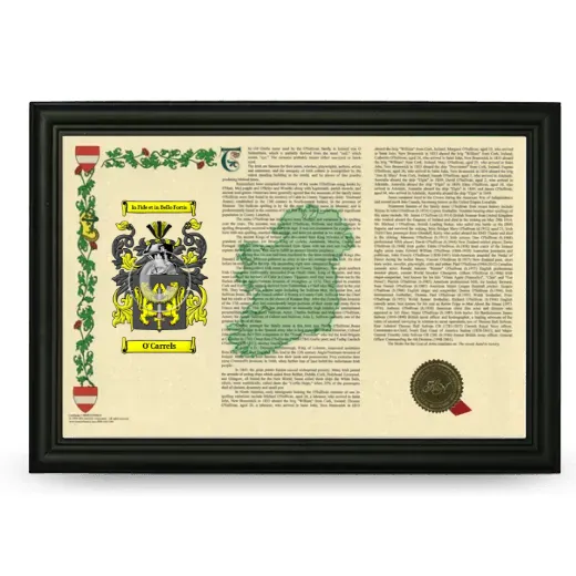 O'Carrels Armorial Landscape Framed - Black