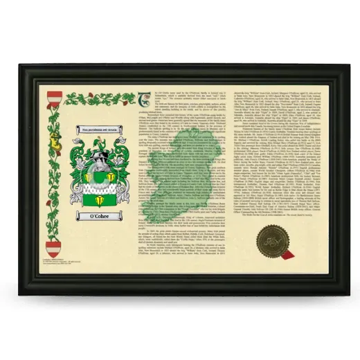 O'Cohee Armorial Landscape Framed - Black