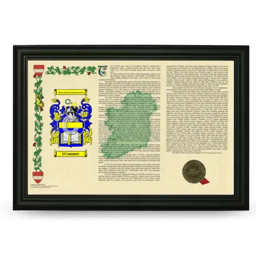 O'Connree Armorial Landscape Framed - Black