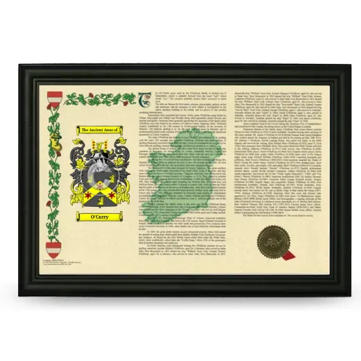 O'Curry Armorial Landscape Framed - Black