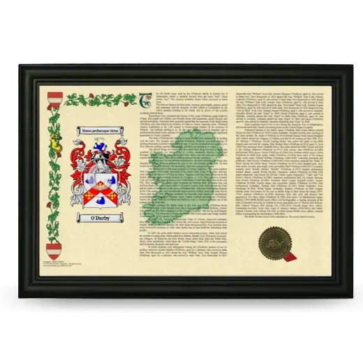 O'Darby Armorial Landscape Framed - Black