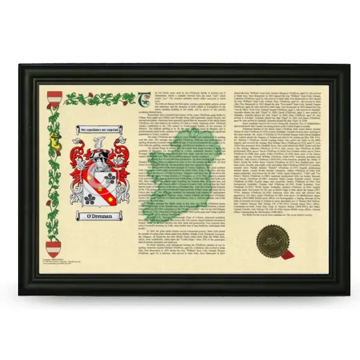 O'Drennan Armorial Landscape Framed - Black