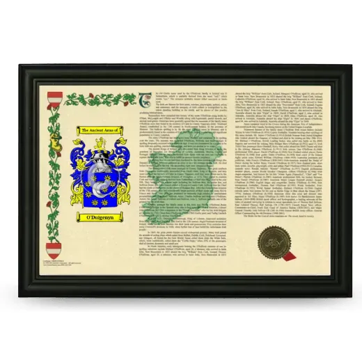 O'Duigenyn Armorial Landscape Framed - Black