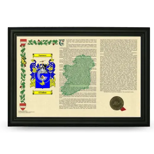 O'Fahey Armorial Landscape Framed - Black