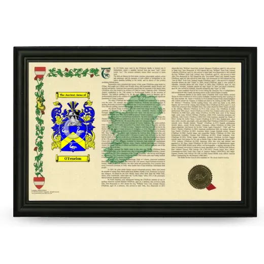 O'Fenelon Armorial Landscape Framed - Black