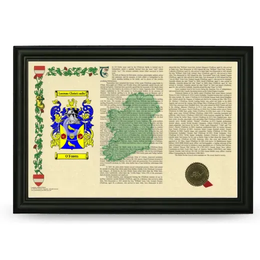O'Foren Armorial Landscape Framed - Black
