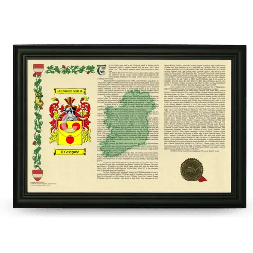 O'Gavigane Armorial Landscape Framed - Black