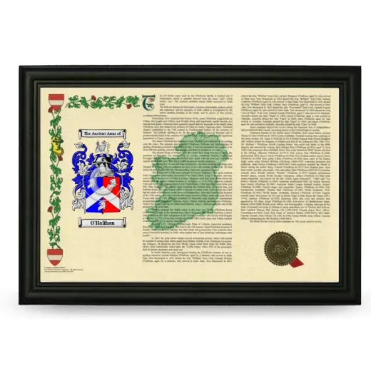 O'Halihan Armorial Landscape Framed - Black