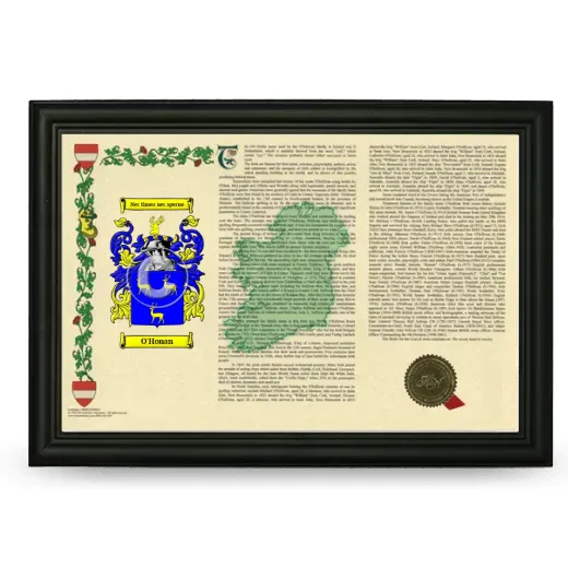 O'Honan Armorial Landscape Framed - Black
