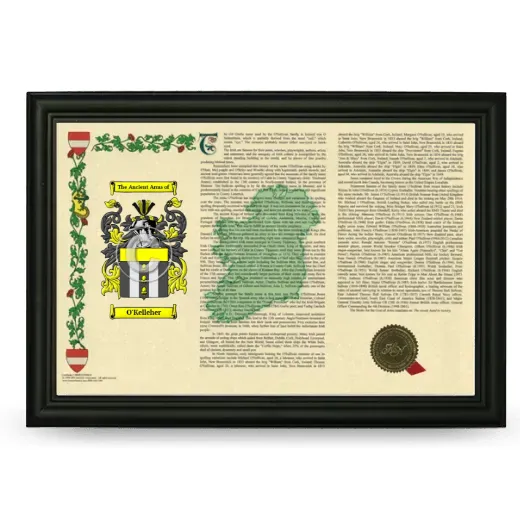 O'Kelleher Armorial Landscape Framed - Black