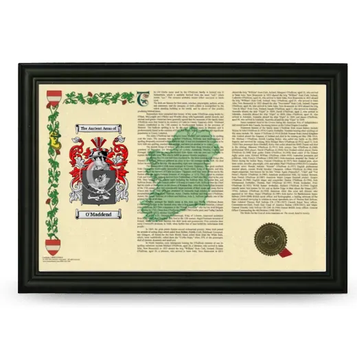 O'Maddend Armorial Landscape Framed - Black