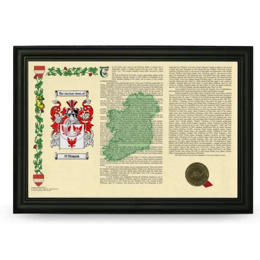 O'Nunan Armorial Landscape Framed - Black