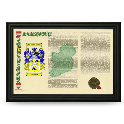 O'Regent Armorial Landscape Framed - Black