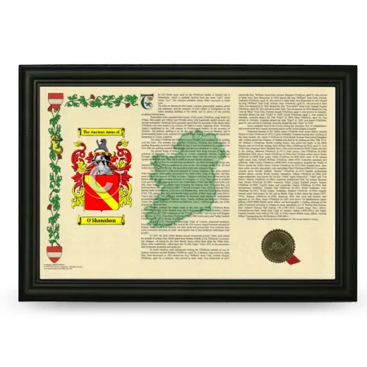 O'Shanahan Armorial Landscape Framed - Black
