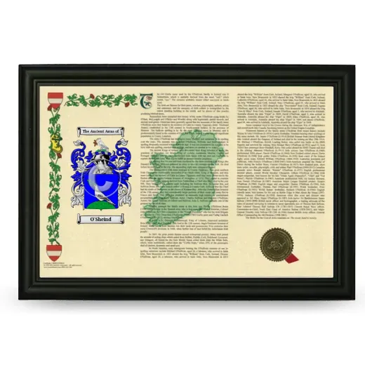 O'Sheind Armorial Landscape Framed - Black