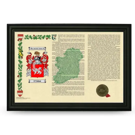 O'Tolent Armorial Landscape Framed - Black