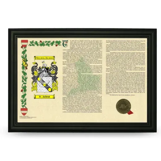 St. Aubent Armorial Landscape Framed - Black