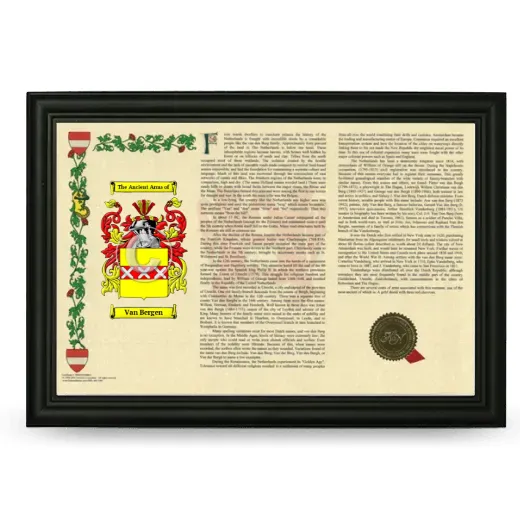 Van Bergen Armorial Landscape Framed - Black
