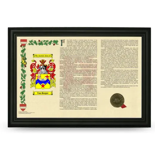 Van Burger Armorial Landscape Framed - Black