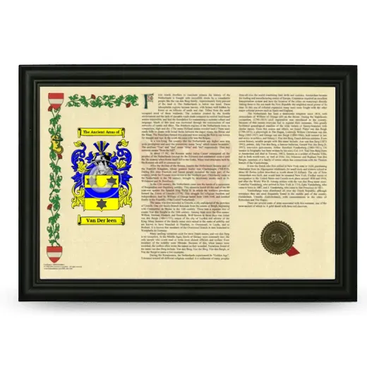 Van Der leen Armorial Landscape Framed - Black