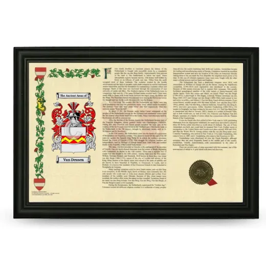Van Deusen Armorial Landscape Framed - Black