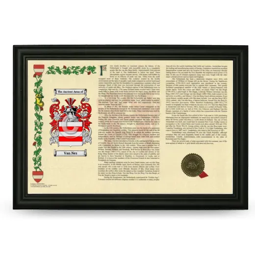 Van Nes Armorial Landscape Framed - Black