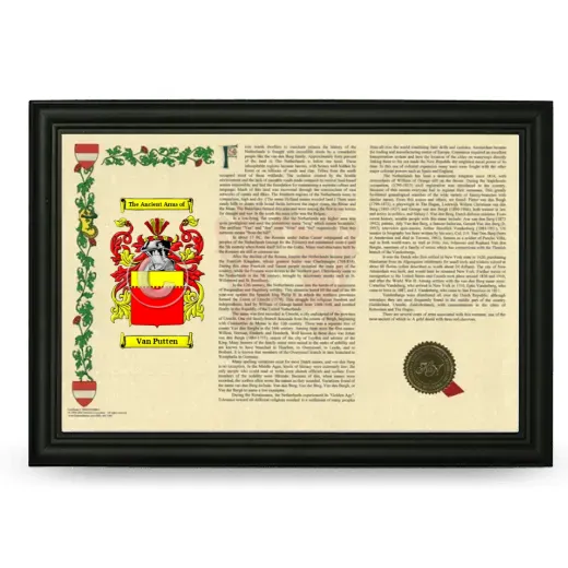 Van Putten Armorial Landscape Framed - Black