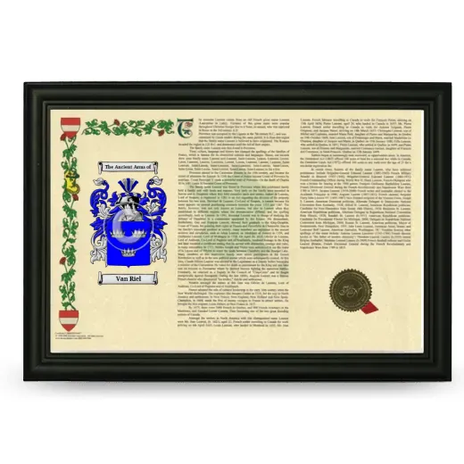 Van Riel Armorial Landscape Framed - Black