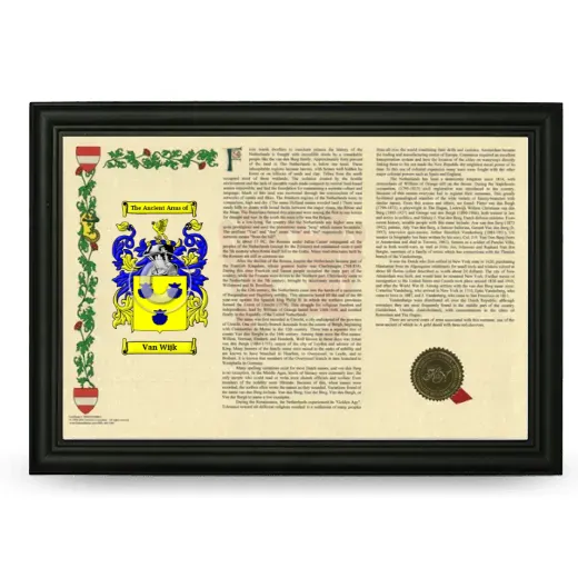 Van Wijk Armorial Landscape Framed - Black