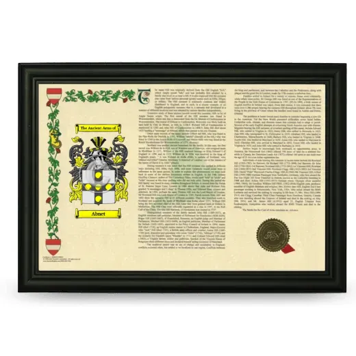 Abnet Armorial Landscape Framed - Black