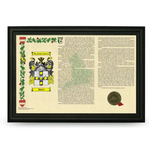 Abnett Armorial Landscape Framed - Black