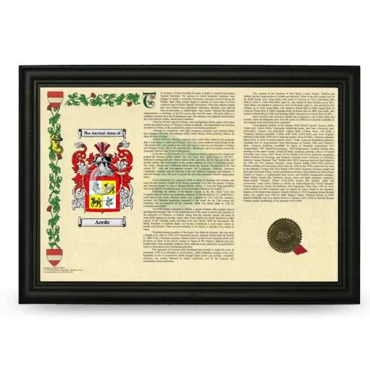 Acedo Armorial Landscape Framed - Black