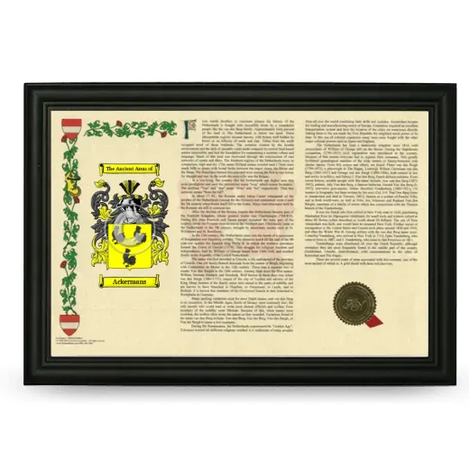 Ackermans Armorial Landscape Framed - Black
