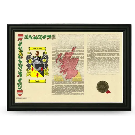 Adair Armorial Landscape Framed - Black
